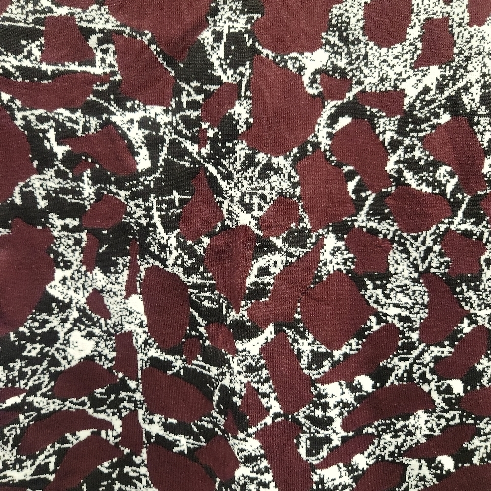 New Balenciaga Burgundy white print stretch body dress F‎ 36 Made in France - Picture 10 of 12